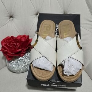 Hush Puppies Women's White Slide Sandals